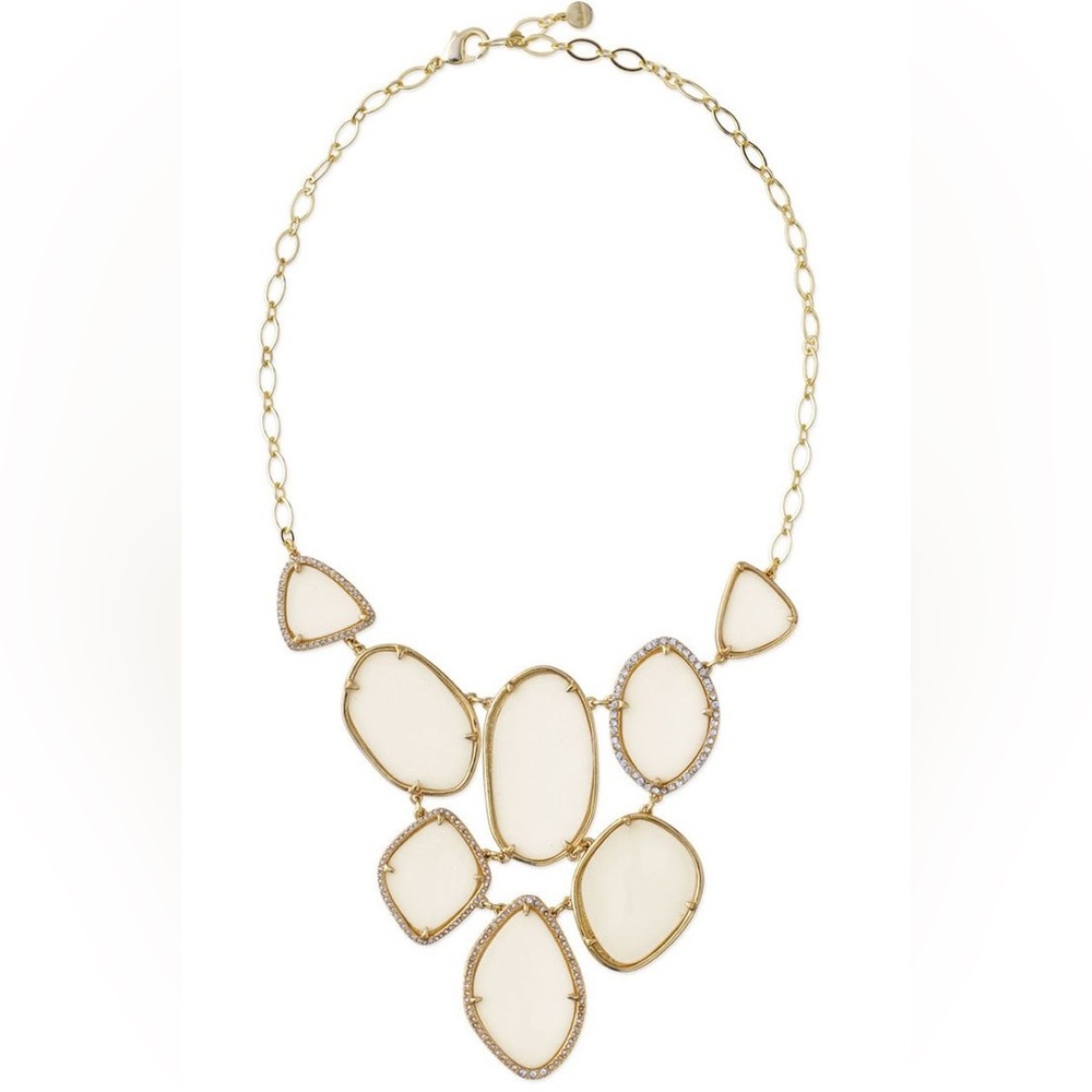 Stella & Dot Fiona Bib Necklace, featuring cream-colored stones set
